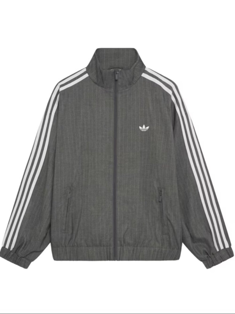 adidas Originals x ASOS track jacket in gray pin stripe - size small